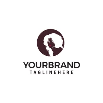 Fashion girl logo design concept template vector