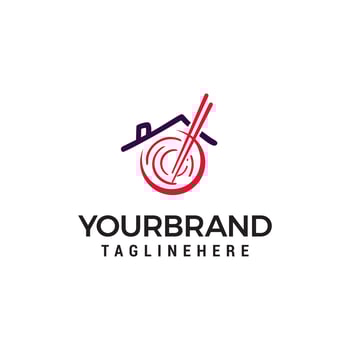 restaurant asian noodle logo design concept template vector