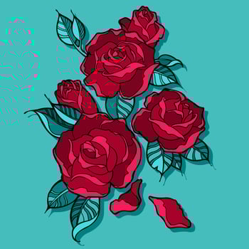 Beautiful Red Roses Bouquet  vector