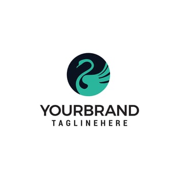 swan circle logo design concept template vector