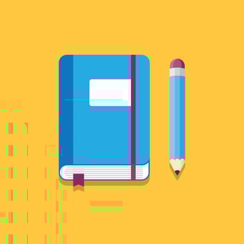 Notebook and Pencil Vector