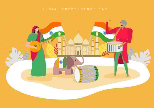 People Celebrating India Independence Day vector