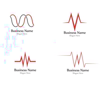 Pulse line wave sound logo vectors