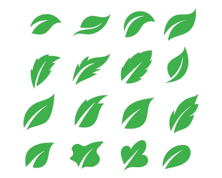 Logos of green Tree leaf ecology vector