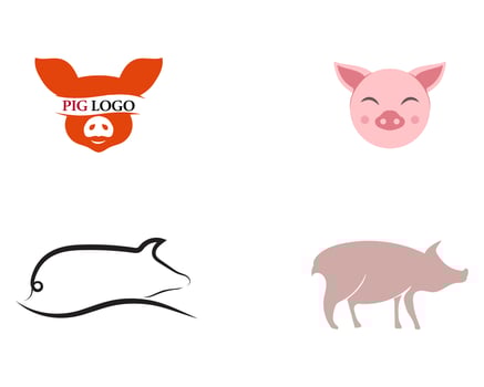 Pig head logo animal vector