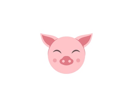 Pig head logo animal vector