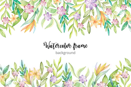 Watercolor tropical background vector