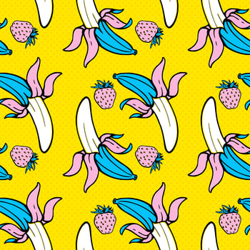 Summer Food Seamless Pop Art Pattern vector