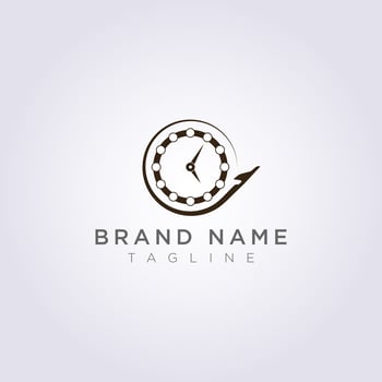 Airplane Logo Design that circles the clock for your Business or Brand vector