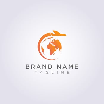 Logo Design incorporates earth circles with planes for your Business or Brand vector
