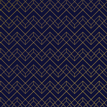 Gold geometric pattern with lines on dark blue background art deco style vector