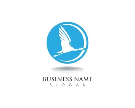 Crane Bird Logo Template vector