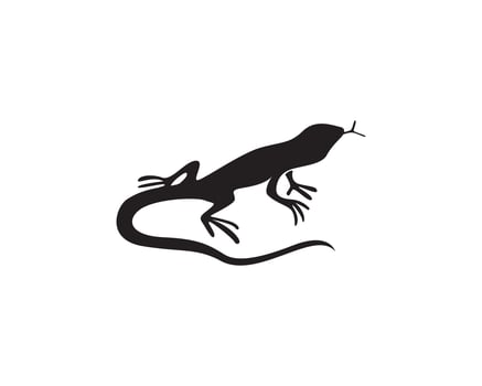 Lizard Chameleon Gecko Silhouette black  vector
