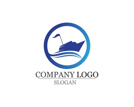Ocean boat cruise liner ship silhouette simple linear  vector