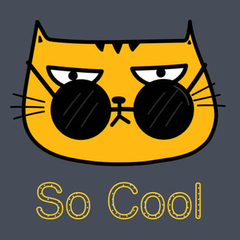 Cool Cat With Sunglasses Vector Illustration.