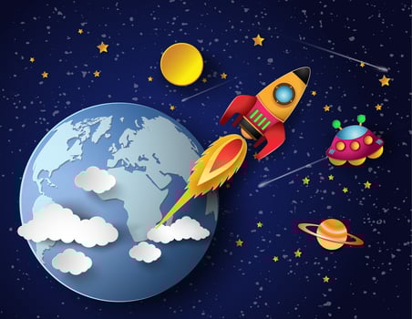 Space rocket launch. vector