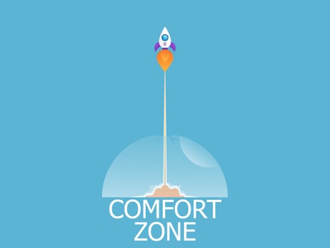 rocket launch exit from comfort zone  vector
