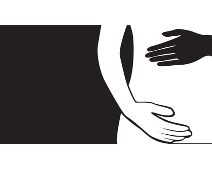 pregnant woman line art symbols template vector