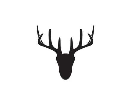 Head deer animals logo black silhouete icons vector