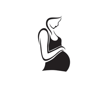 pregnant woman line art symbols template vector