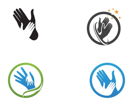 Help hand logo and vector template symbols