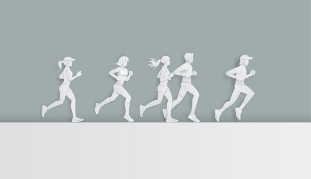 Man and Woman running vector