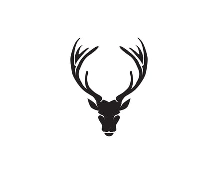 Head deer animals logo black silhouete icons vector