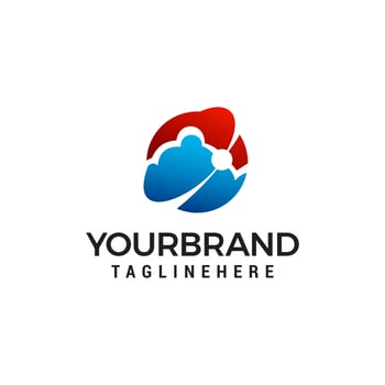 cloud technology logo design concept template vector