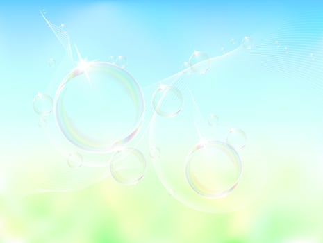 Transparent bubble on vector graphic art.
