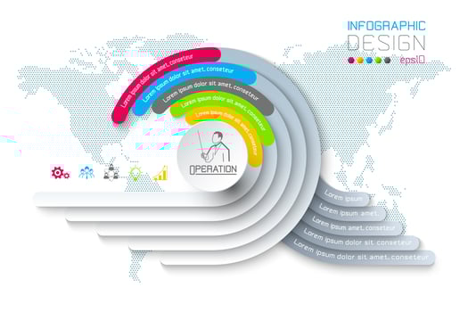Business Infographics circle origami with shadow style Vector illustration.