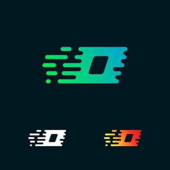 letter O modern speed shapes logo design vector