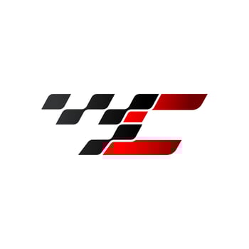 Letter C with racing flag logo vector