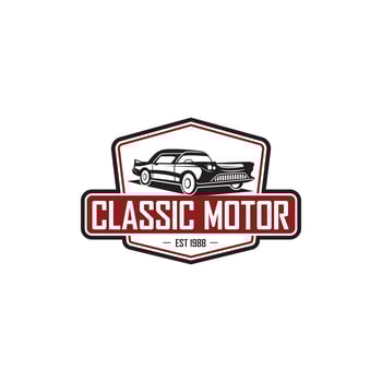illustration classic car logo template vector
