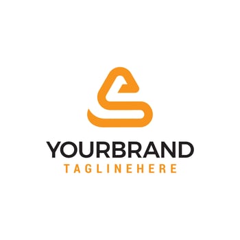 letter s rounded triangle shape icon logo orange red vector