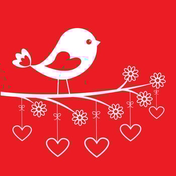Cute bird - stylish card for Valentine's day vector