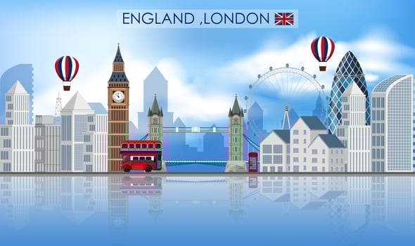 London Landmark on White Background vector