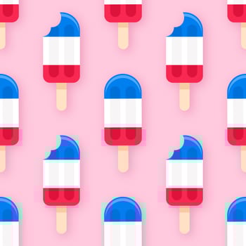 Patriotic Popsicles Seamless Background Pattern vector