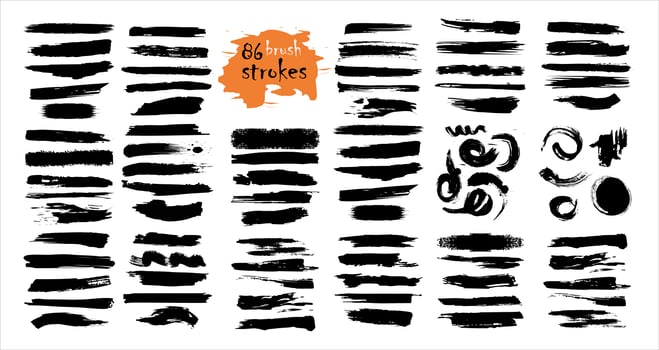 Brush strokes hand drawn vector illustration - Vector