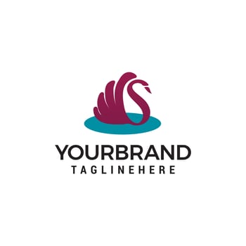 Swan logo design concept template vector