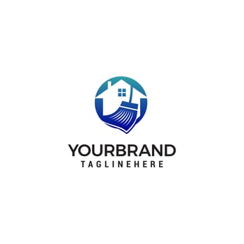 cleaning service logo design concept template vector