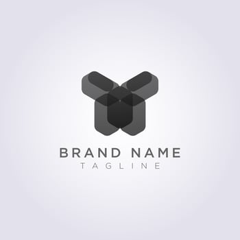 Rectangular Geometric Logo Icon Design in the shape of a human vector