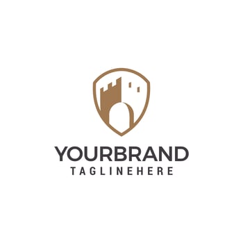 castle shield logo, Castle Security logo design template elements vector