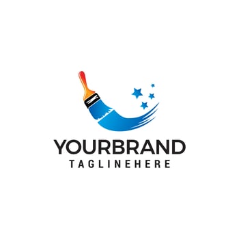 Paint brush logo design concept template vector