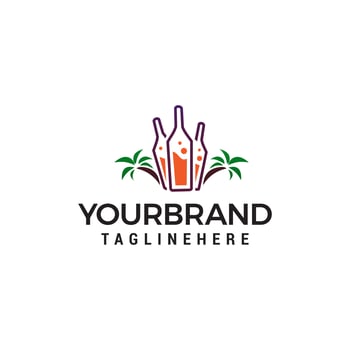 Bar and Nightclub in beach logo design concept template vector