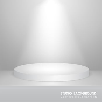 Vector table with carpet in the studio For making advertising media for selling products.