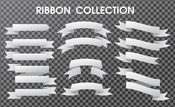 The banner ribbon collection is empty. Separate components on a transparent background. vector