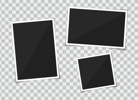 Vector set of template photo frame. isolate on transparent background.