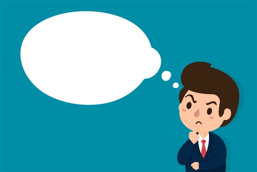 Businessmen who are skeptical or are making decisions With an empty idea box. vector