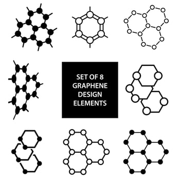 Set of graphene vector design elements