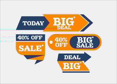 Creative decoration promotional material shopping ribbons vector